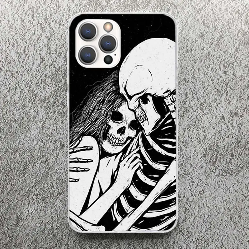 Spooky Skull Funny Dance Skeleton Phone Case For Apple iPhone 16 15 14 13 12 11 Pro Max Mini XS XR X 7 Plus 8 + SE Soft Silicone