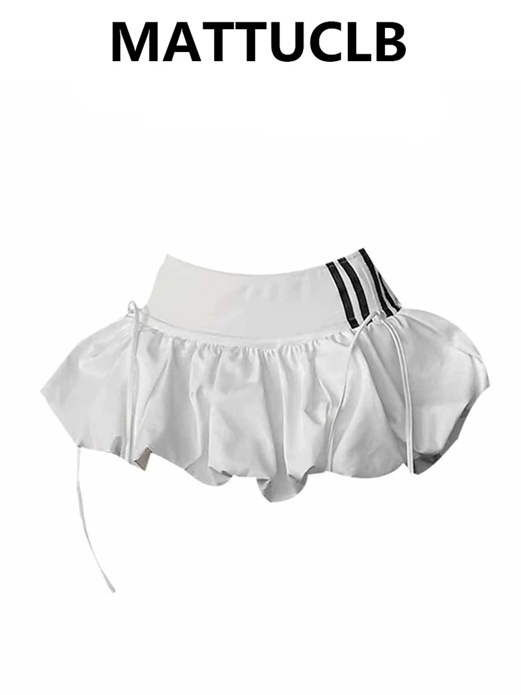 Summer Women 2000s Aesthetic Mini Skirt Gyaru Coquette Japanese Y2k Kpop College Style Low Waisted Skirt Kawaii Cyber Punk Hot