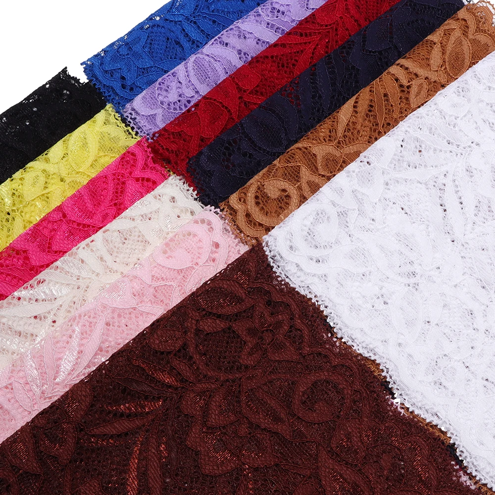 1,5 Yards 15 cm Buntes, elastisches, dehnbares Spitzenband mit hohlem Blumenmuster, Spitzenbesatz zum Nähen von Brautkleidern und DIY-Kopfschmuck – Detail 4