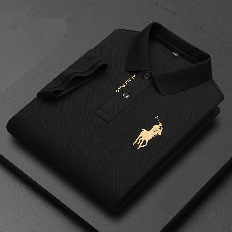 Polo de manga corta de algodón puro bordado para hombre, novedad de verano 20224, Top informal transpirable de negocios para hombre 4xl