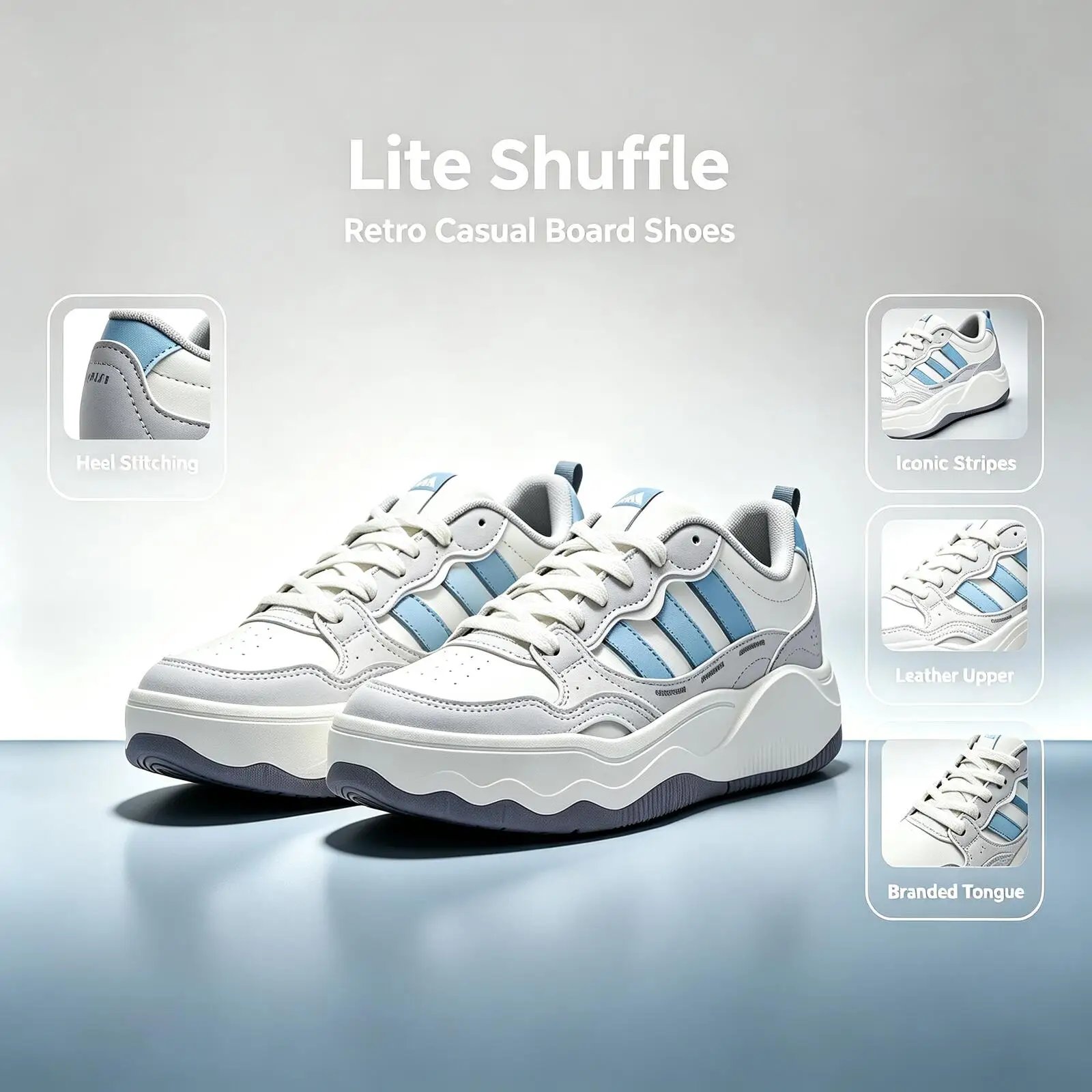 Adidas Official Genuine Lite Shuffle KZ6684 Are Comfortable Versatile Breathable Low-Top Casual Sneakers
