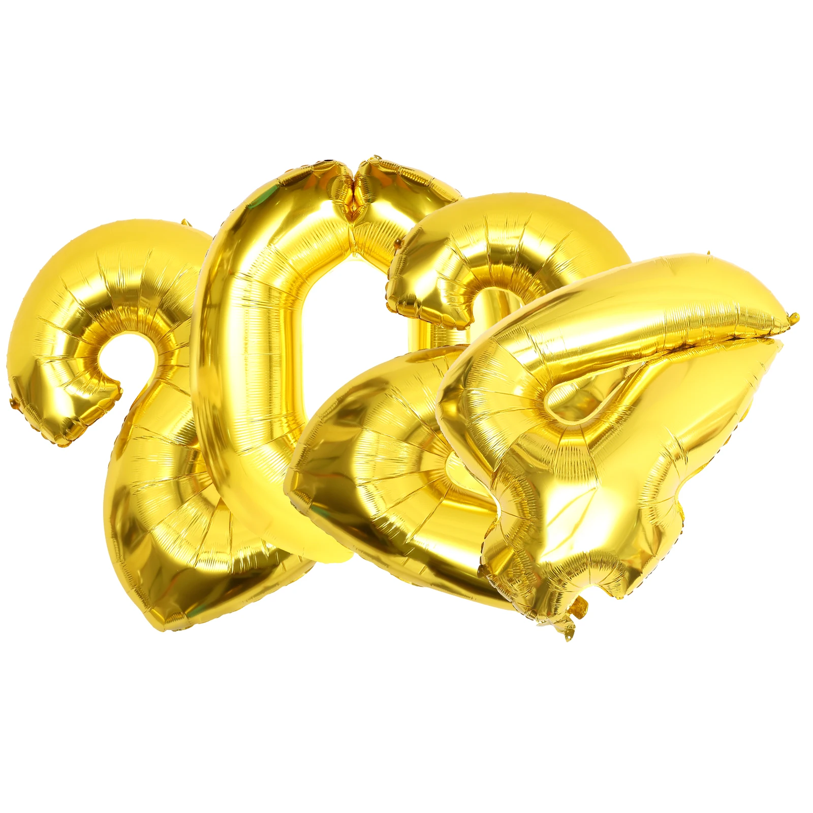 

2024 New Year Decor 40 Number Balloon Kit Aluminum Foil Party Supplies Centerpieces Holiday Ornaments Balloon