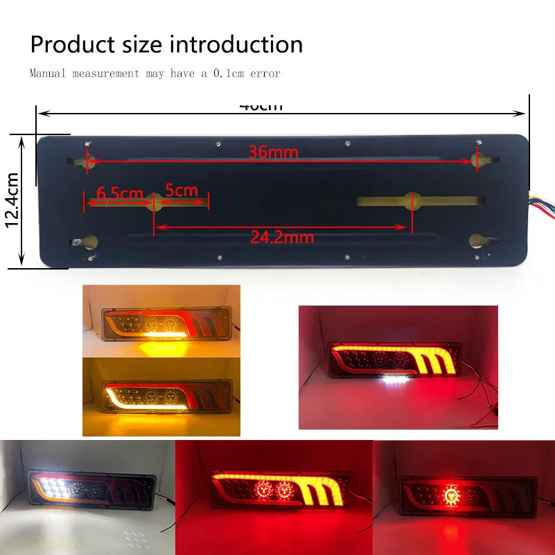 2X 46CM Truck LED Rear Tail Light Trailer Warning Light Rear Taillight for Truck Trailer Caravans UTE Camper Fog Lamp Taillight