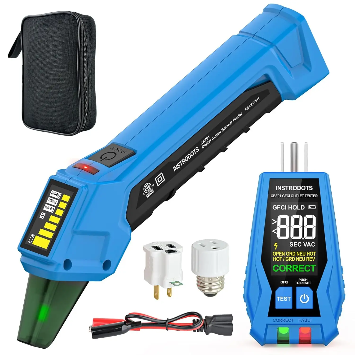 

Circuit Breaker Finder Tool with Accessories, 90-135V AC Digital Breaker Finder with Integrated GFCI Outlet Tester,New