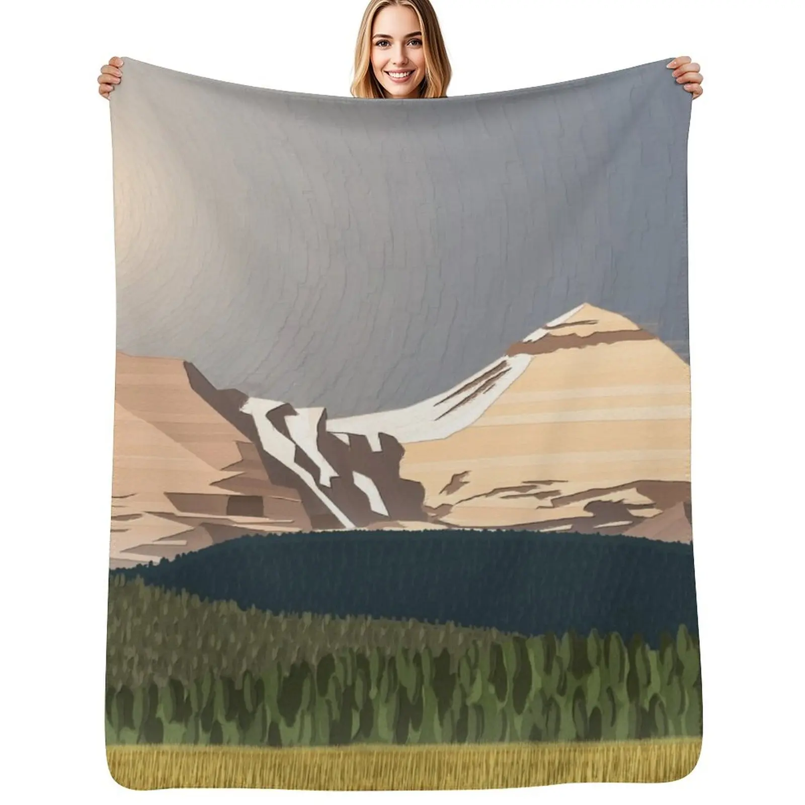 Heat at Banded Peak Throw Blanket No Pilling Soft Warm Blanket for Bed