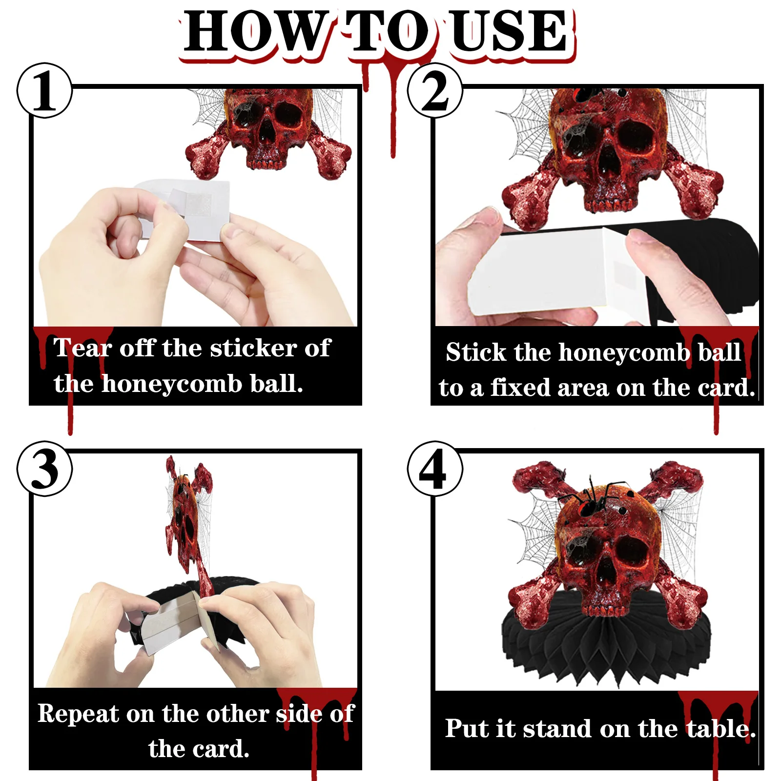 Bloody Severed Body Parts Honeycomb Table Centerpieces, Scary Zombie Gore Decor for Horror Halloween Haunted House Party Supplie