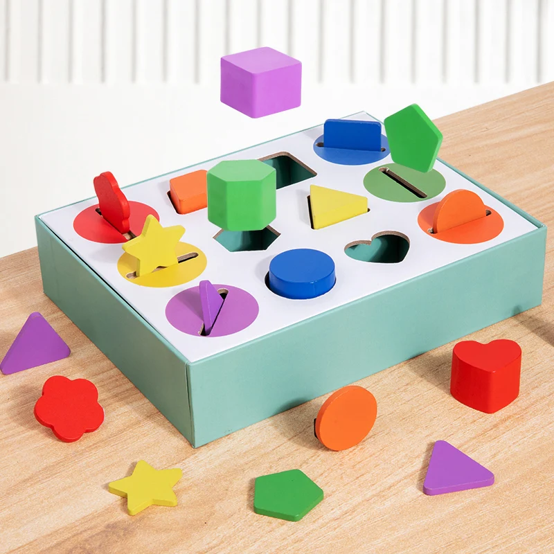 Boîte de tri à 12 fentes : pratique de correspondance de formes, de codage de couleur et de fente vide - Super amusante pour les enfants pour construire des compétences cognitives et Orga