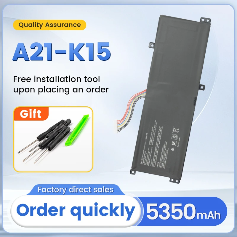 

SOMI Laptop Battery A21-K15 0B23-020K000M 11.4V/61Wh For Akoya K15 PC6OK 11.4V/60Wh For Machenike F117 VC VA VB VD VD3 VR26 V65