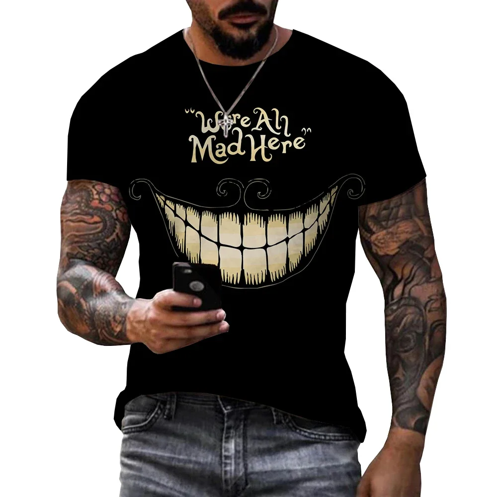 Verkauf Spaß Sommer Grinsekatze 3D Gedruckt T-shirt für Männer Harajuku Mode Straße Lustige Übergroßen Oansatz T-shirt Top