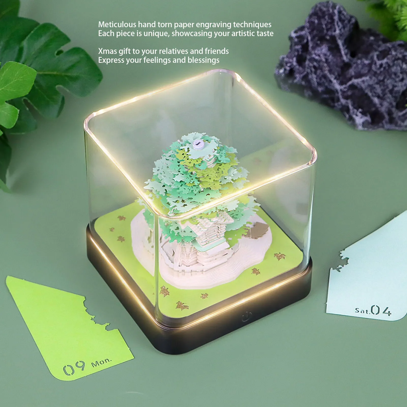 Desk Calendar Paper Sculpture Notepad Notes for School  Home 3D Memo Pad 3D Memo Pad Calendar 3D Memo Pad Tree House