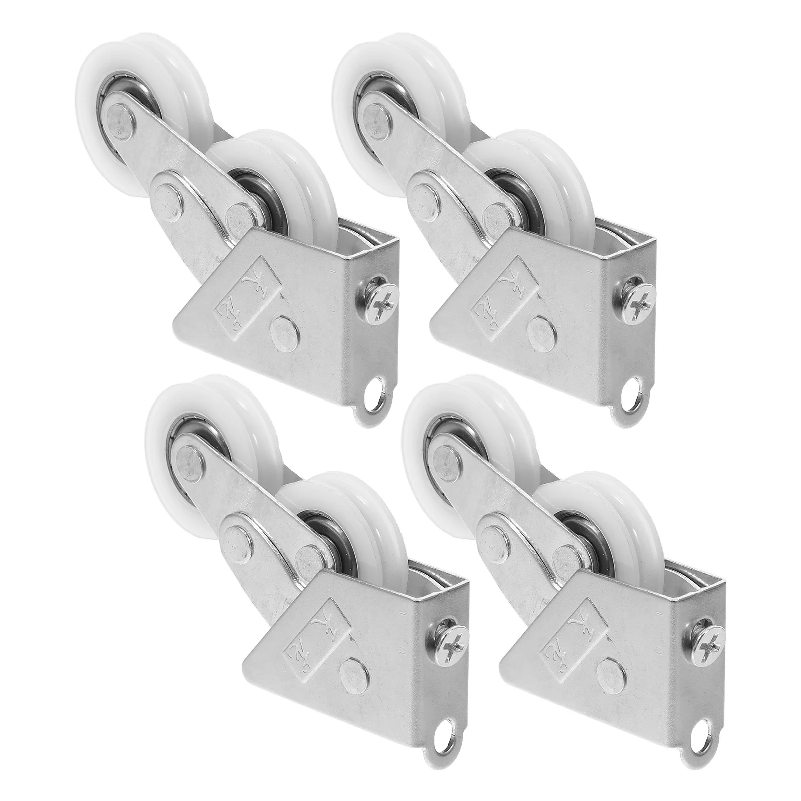 

4Pcs Double Wheel Sliding Door Pulley Aluminum Alloy Replacement Roller for Window Patio Door Track Pulley Smooth Sliding