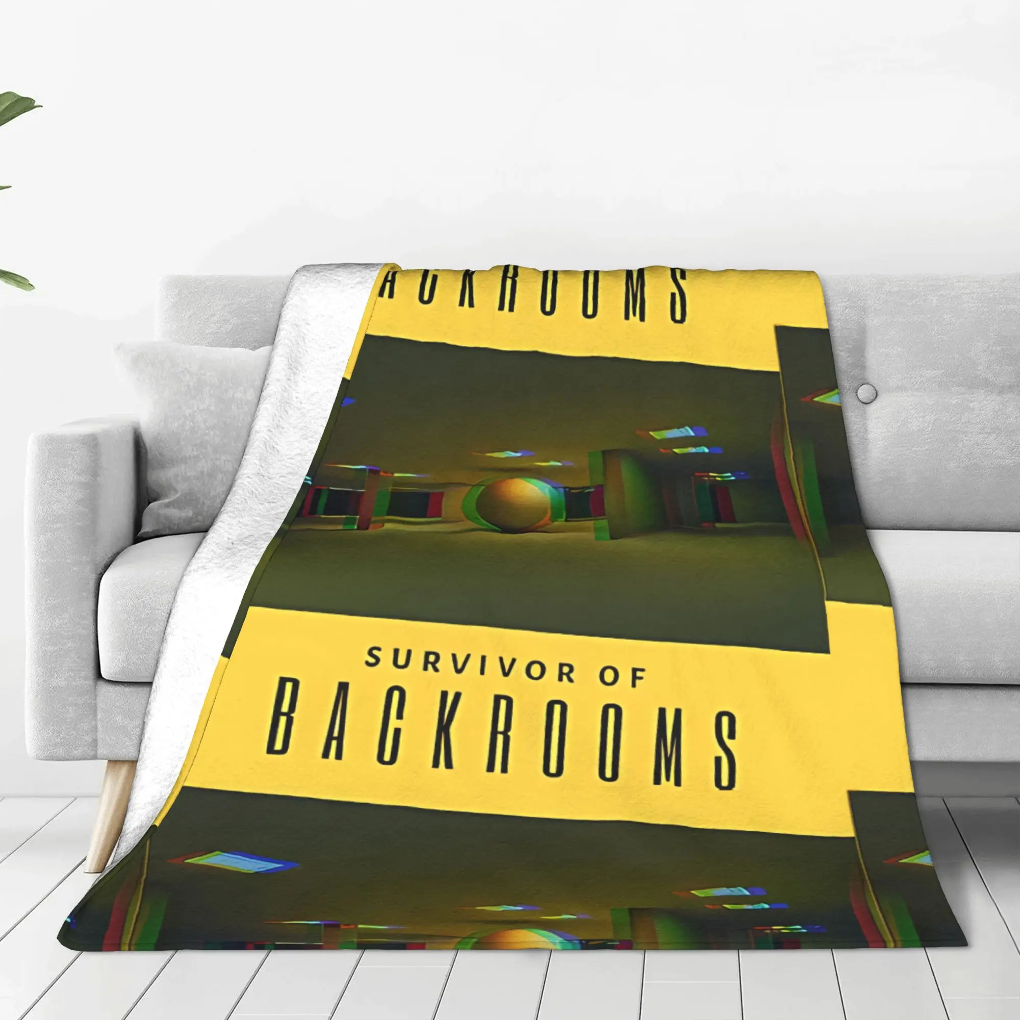 1PC Home Cute Room Decor Backrooms Survivor Blanket Throw Blanket Backrooms Novelty Warm Blanket All Season