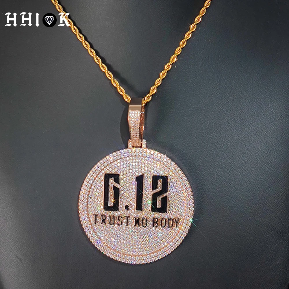 HHIOK Jewelry 3D Design Luxury Custom Letter Pendant Bling Diamond Personalized Custom CZ Name Pendant