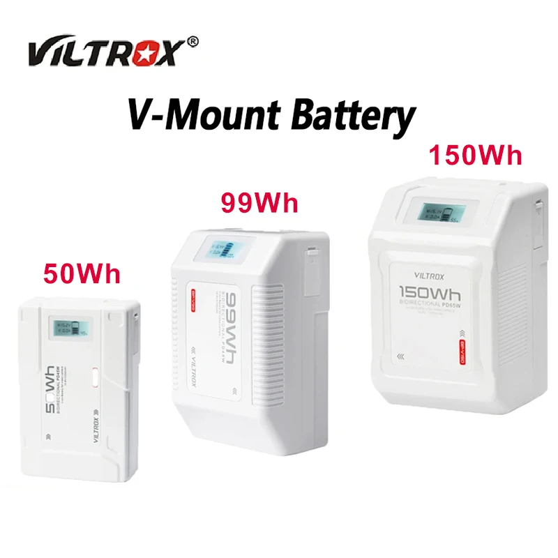 VILTROX BP-V50 BP-V99 BP-V150 Mini V-Mount/V-Lock Lithium Battery Pack Auxiliary Battery Capacity For Cameras Phones