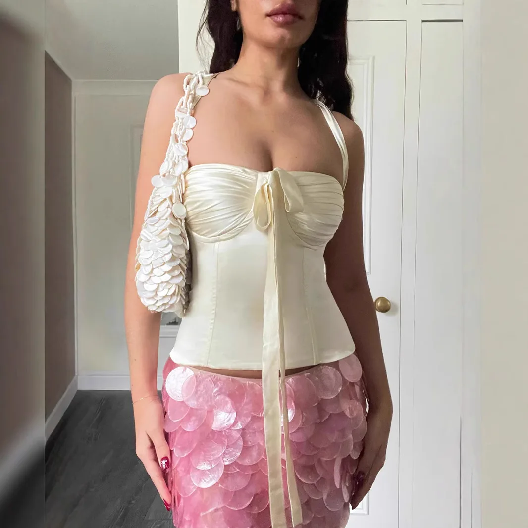 Y2k 2000s Streetwear Goth Sequins Mini Skirts Women Sexy Vacation Beach Party Evening Gowns Design Skirts Autumn Summer Clothes