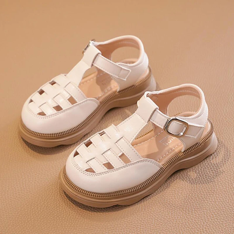 

Summer Child Girls Boys Girls Hollow Sandals For Toddler Baby Kids Gladiator Rome Closed Toe Sandals Cut-outs New 2024 3-12Y