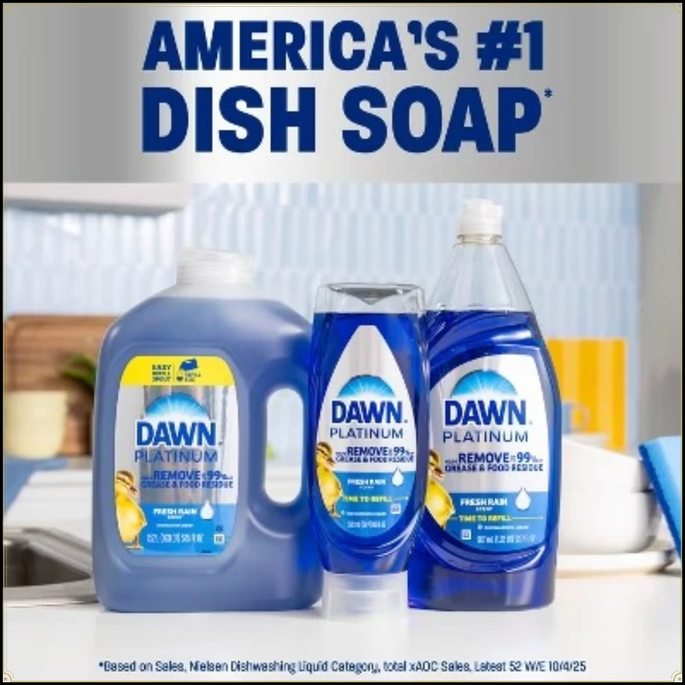 Dawn Platinum Ez-Squeeze Dishwashing Liquid Dish Soap - 18 fl oz: Plastic Bottle, Rain Shower Scent