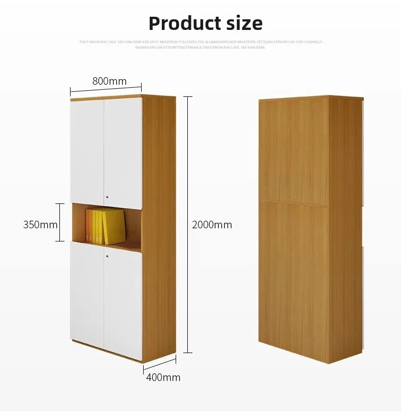 Armadietto dati in legno per file da ufficio Libreria semplice per file Boss Room Pannello Sfondo Piano Ufficio