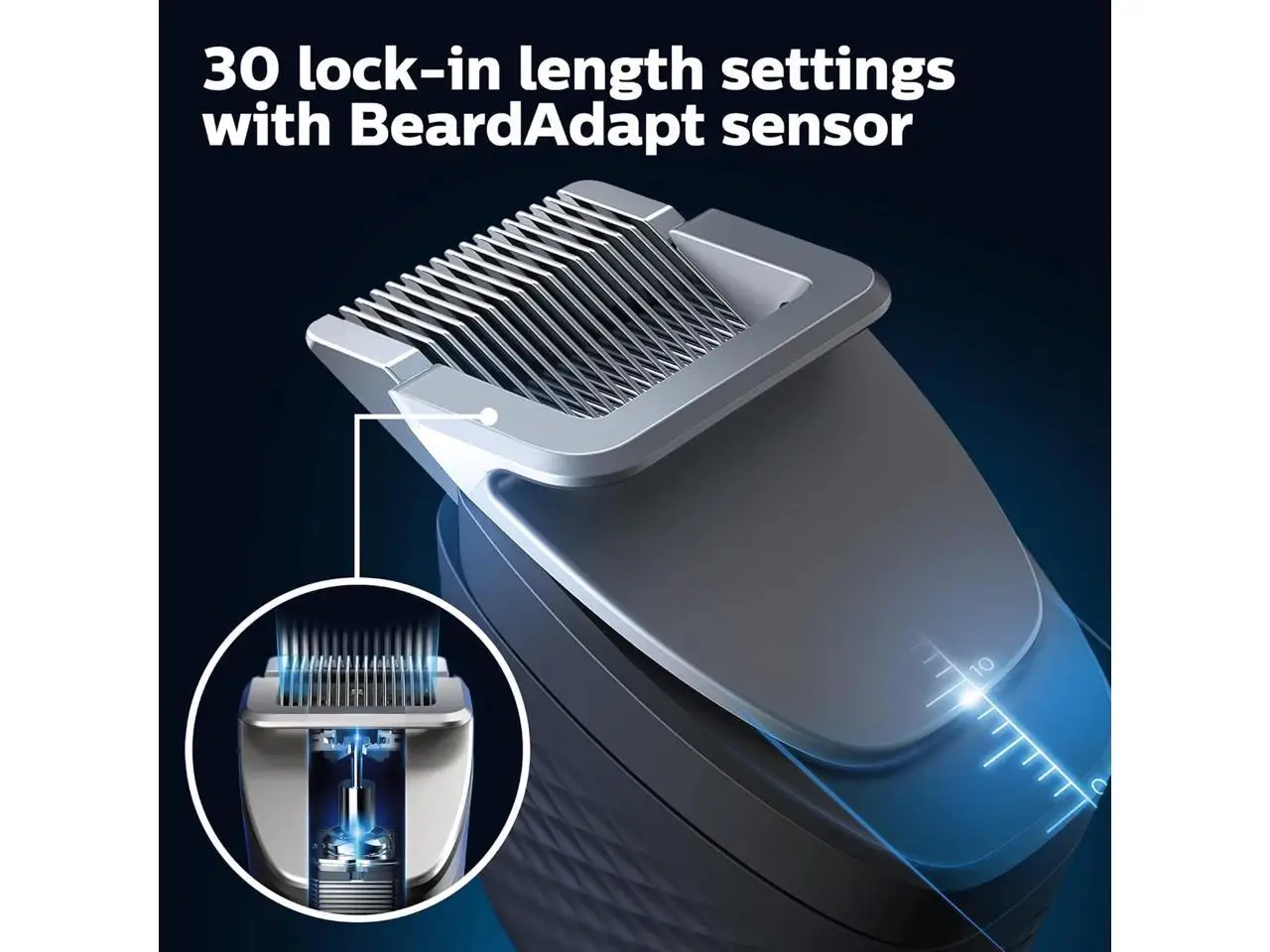 Norelco Philips Series 9000, Ultimate Precision Beard and Hair Trimmer with Beard Sense Technology for an Even Trim, BT9810/40