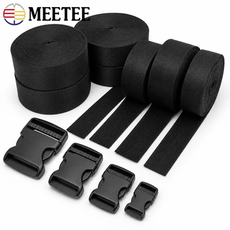 2-20Sets 20-50mm Nylon Webbing Strap Kit Plastic Quick Release Buckle for Backpack Belt Luggage Repair Sewing Closure Hardware