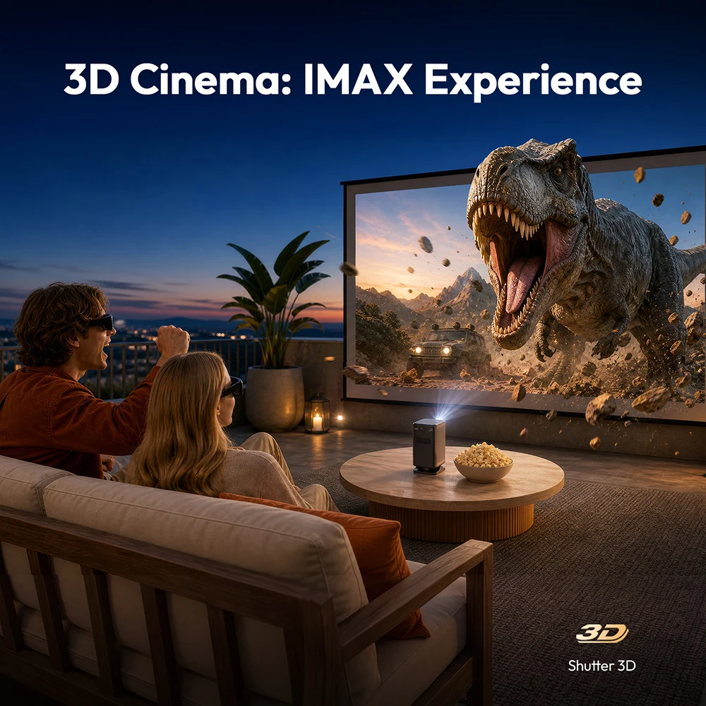 BYINTEK P70X Mini Projector 4K Support Portable with Battery