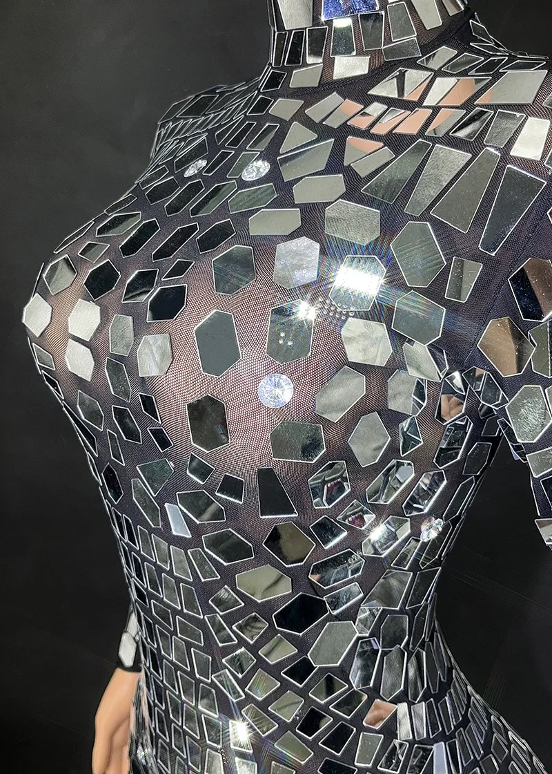 مرآة مهرجان الموسيقى المغني نموذج المنصة مأدبة بار ملهى ليلي فستان الحفلات Vestido Con Cristales Y Piedras Vestidos Brillantes