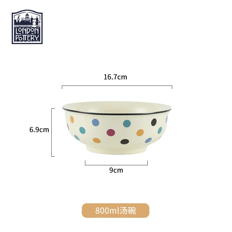 

London Pottery 800ML ceramics pottery soup bowl fruit ramen bowl instant noodles salad bowl pretty french tableware for kitchen