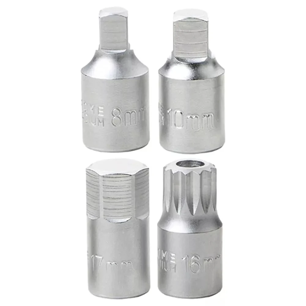 4PCS M16 H17 S8 S10 Oil Sump Drain Plug Socket Wrench 3/8\'\' Drive Auto Repairing Screw Wrench Car Repair Hand Tool Axle