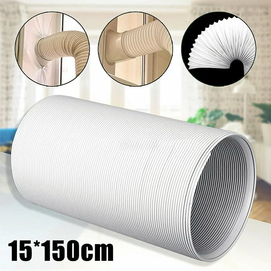 15*150cm Exhaust Hose Pipe Flexible Air Conditioner Vent Hose Duct Outlet Steel Wire For Portable Air Conditioner 6'' Diameter