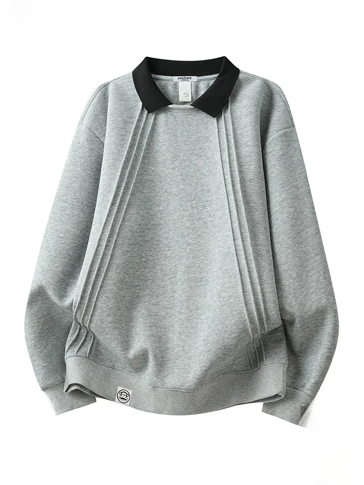 

PaulFrank Loose Fit Long Sve irt Collar Sweatirt Men's Spring Autumn Casual Sle Comfortable Cotton Blend Fabric