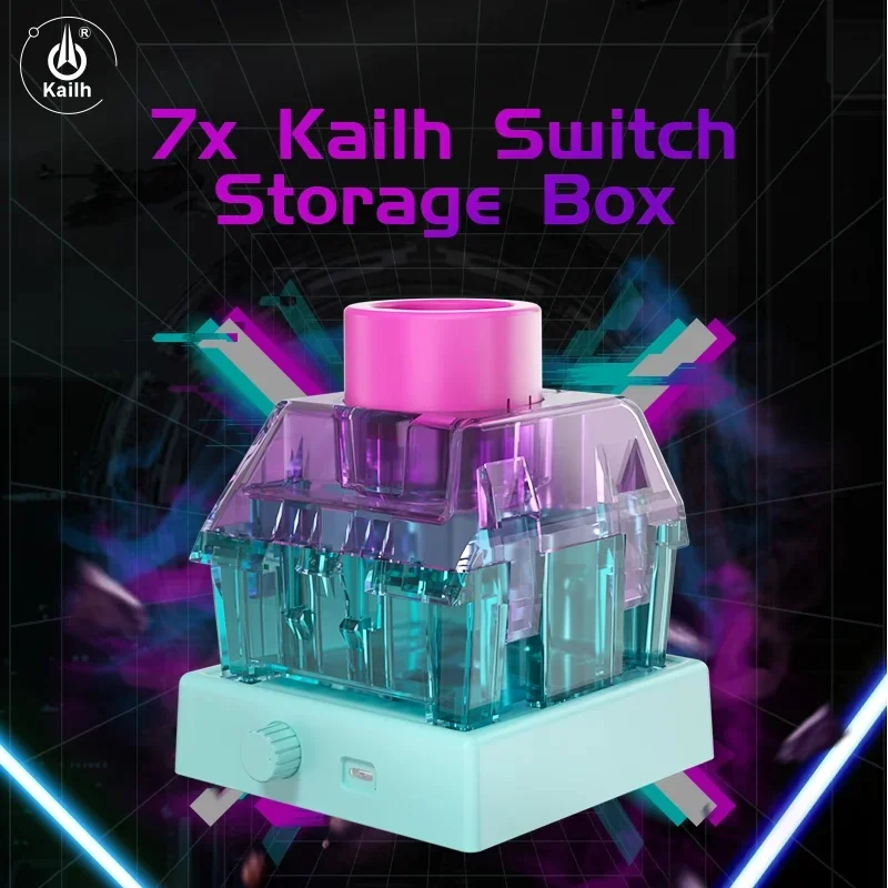 Kailh 7X Mechanical Keyboard Axis Switch Shaft Storage Box with Light Knob Table Desk Decor Storage Box Ornaments