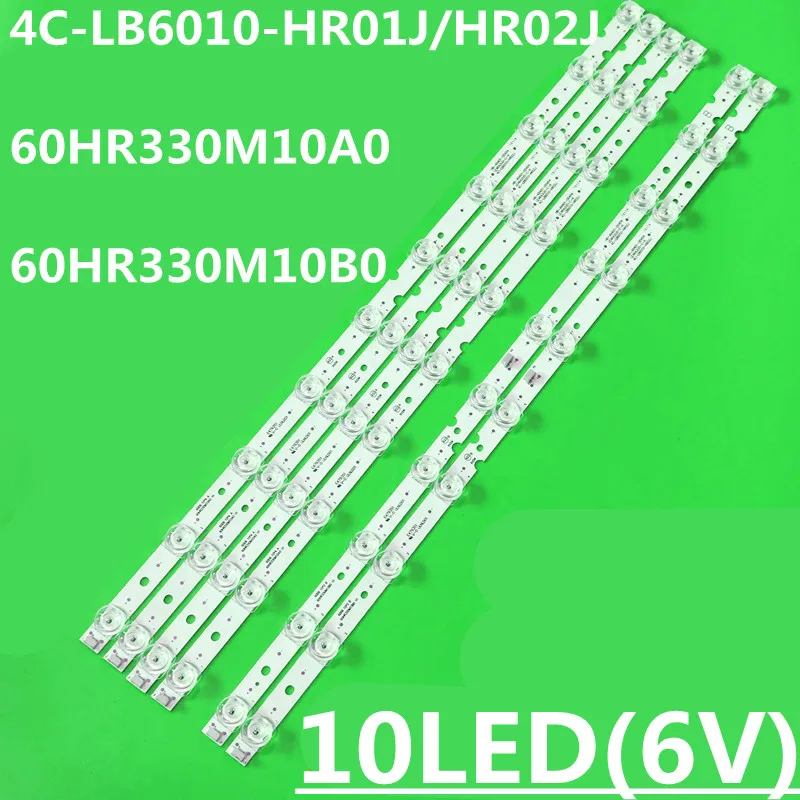 5TV=30PCS LED Backlight Strip 10lamps 60F60 60V2 60L2 60D6 60U5950C 60EP660 60HR330M10A0 V1 60HR330M10B0 V1 4C-LB6010-HR01J