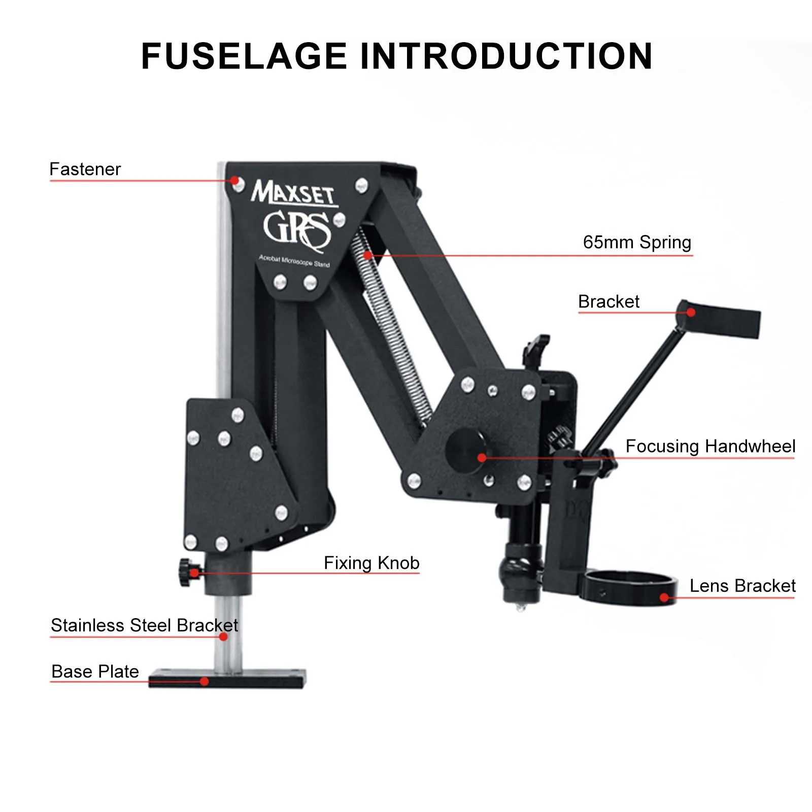Microscope Arm Stand | Aluminum Alloy Spring Holder | No Lens Needed Tool Mount | for Engraving/Watch Repair - view 5