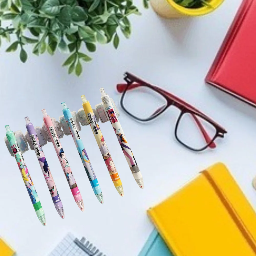 

Набор из 6 гелевых ручек с большой емкостью, ручка-кисть для заметок, шариковая ручка 0,5 мм со сменными стержнями, канцелярские товары для офиса и школы