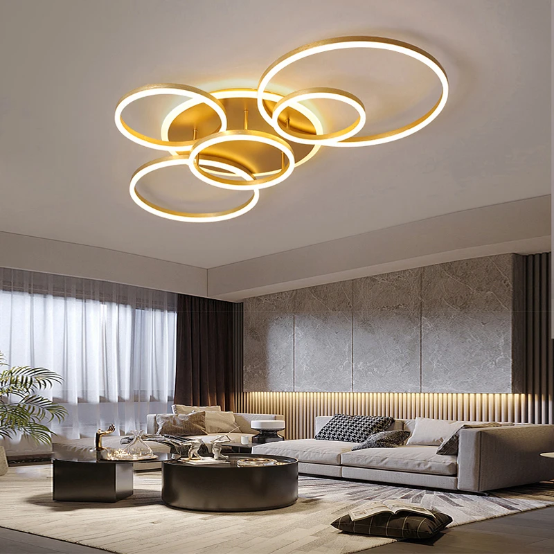 

Modern Gold Black LED Ceiling Chandelier Lighting For Living Study Room Bedroom Dimmable Home Indoor Lighting decoration Lamps