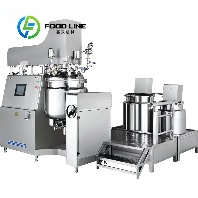 Hydraulic Lifting Vacuum Homogenizer Emulsifier Automatic Control System for Cosmetic and Food Emulsion Processing Customize