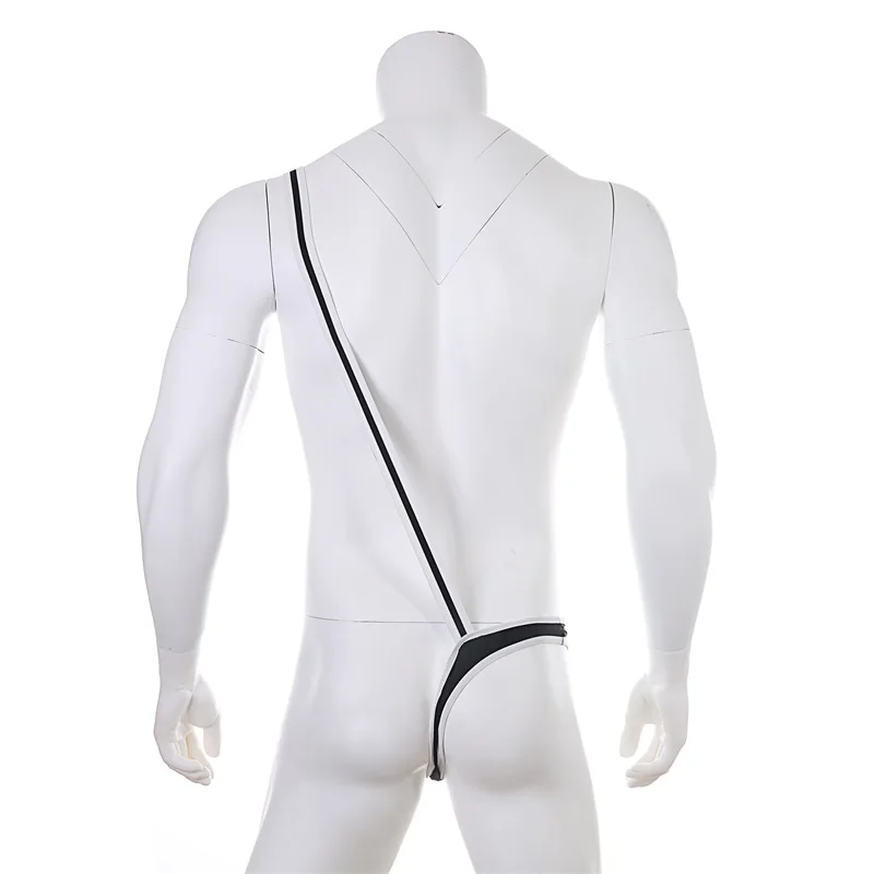Mankini Sexy Lingerie Bikini Underwear One-Piece G-String Men Erotic Thongs One Shoulder Straps Costume T-Back
