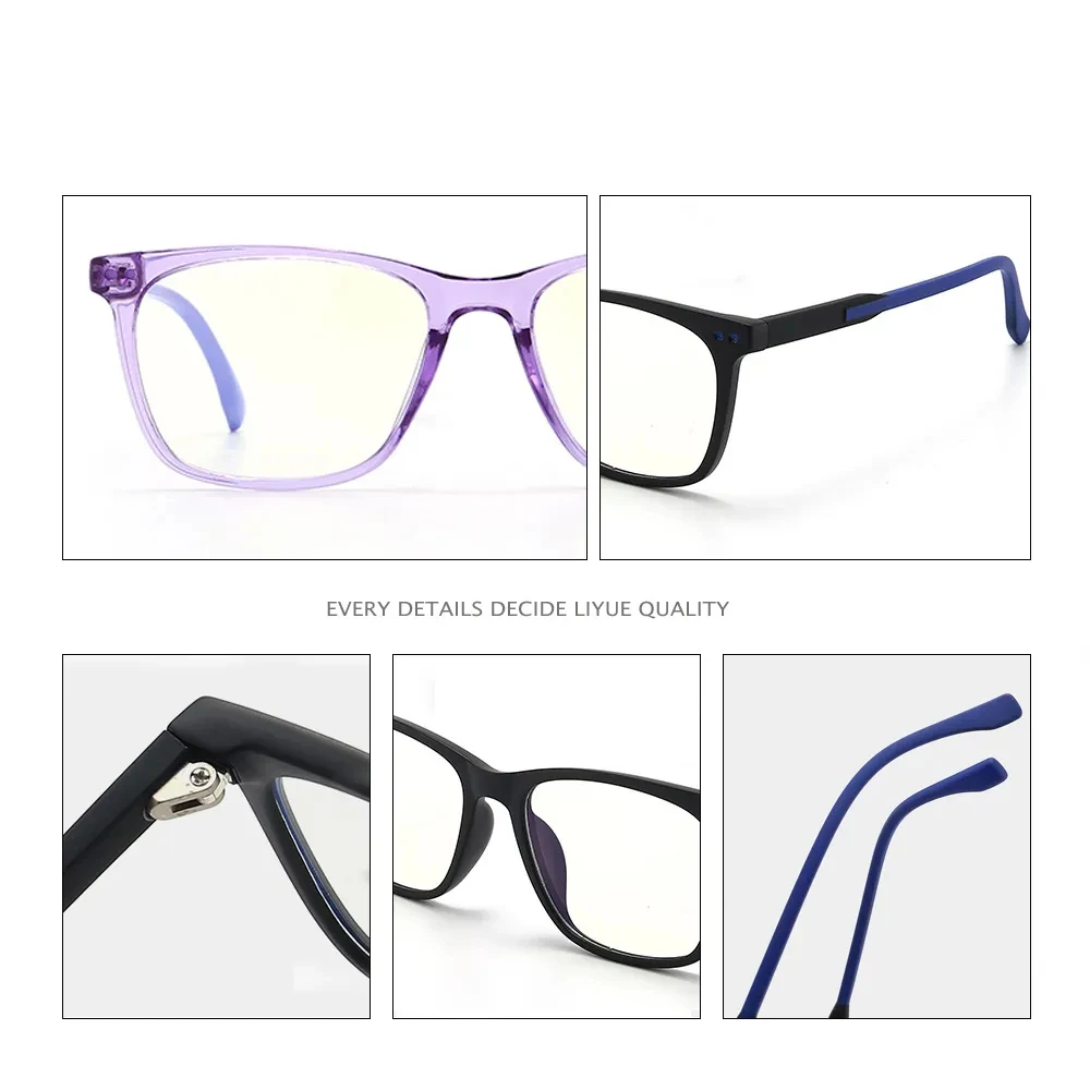 Lunettes optiques anti-lumière bleue pour garçons et filles, monture carrée TR90 pour enfants, myopie, délinquants, montures de lunettes