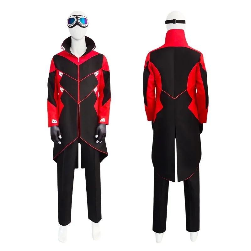 Anime Eggman Cosplay Costume Ivo Mr Dr Robotnik Cosplay Beard Men\'s Jacket Pants Glasses Gloves Halloween Trench Coat Party