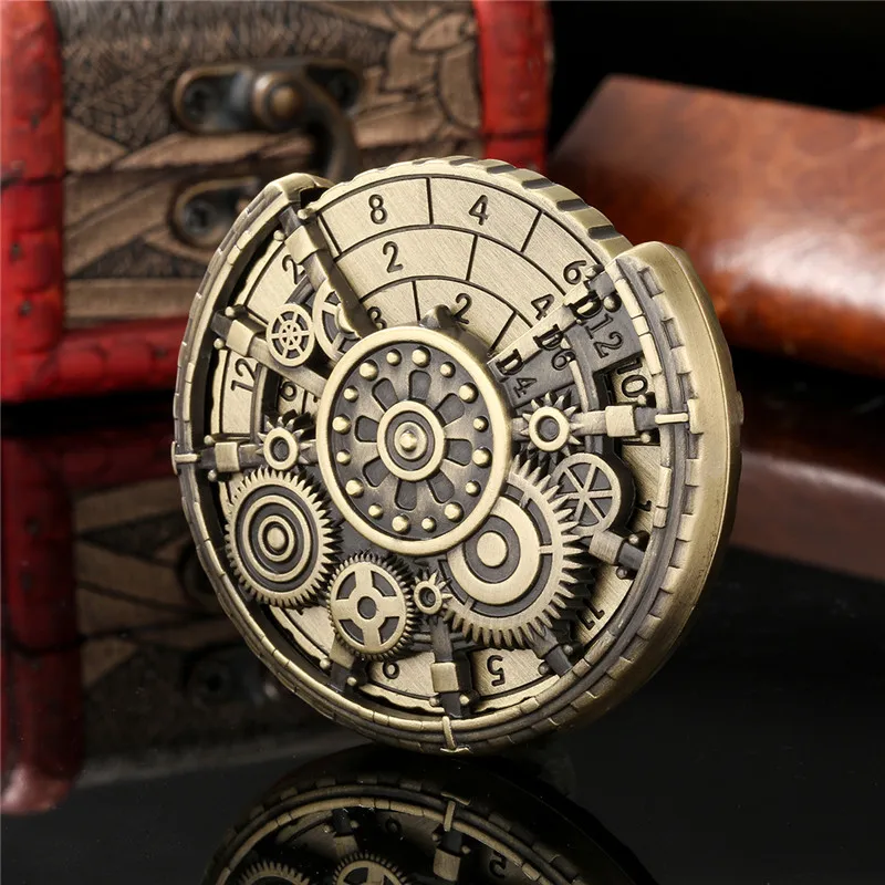 7pcs/set Metal Polyhedral Dices with Gear Spinner 7-in-1 Dice Turnable Rotating Roller for Role Play Game Accessory Wedding Set