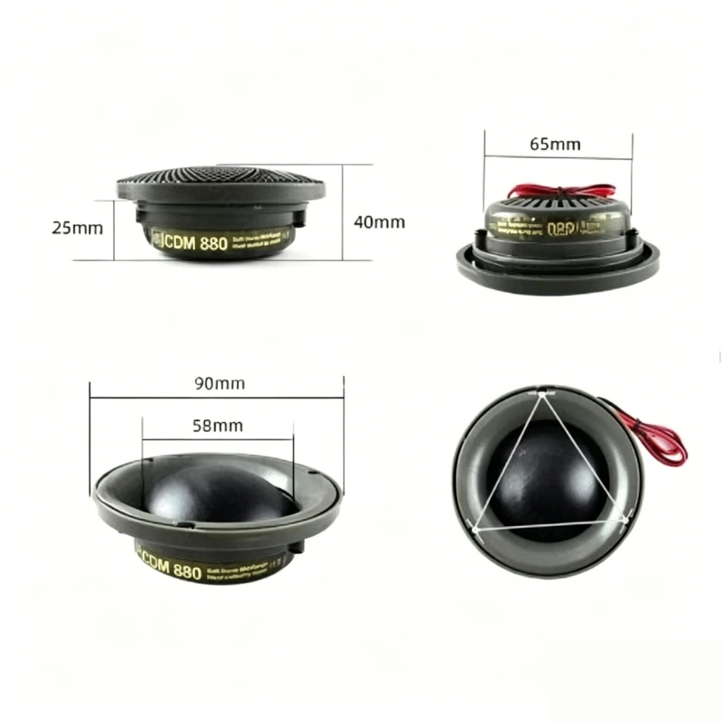 Car Fever Soft Dome Alto Horn Head Alto Speaker Car Horn Head Stereo Improved Alto Titanium Energy Horn 1 Pair CDM880
