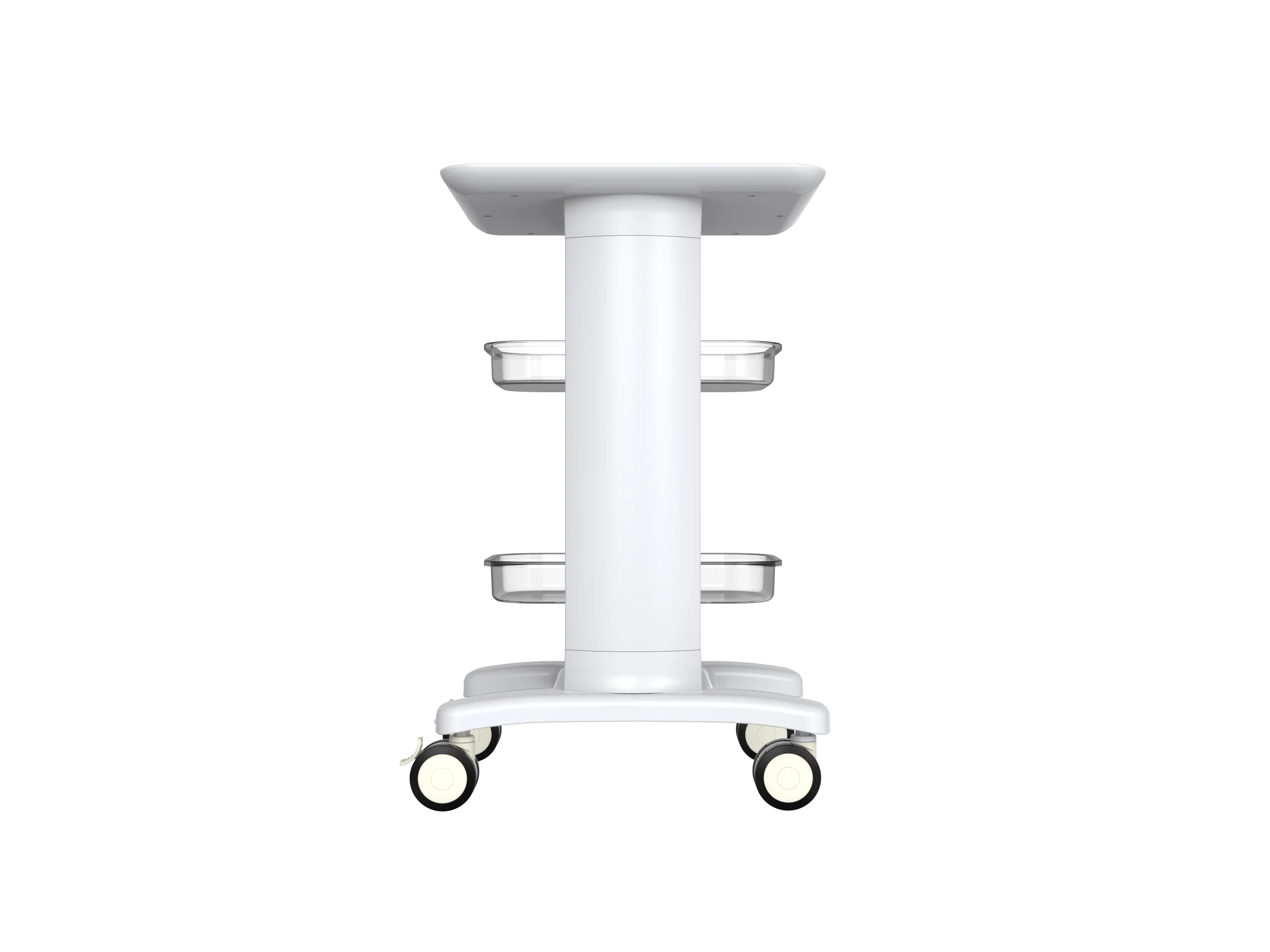 In Stock 2-Tier Beauty Equipment Trolley Plastic Cart Custom Injection Molded Supported