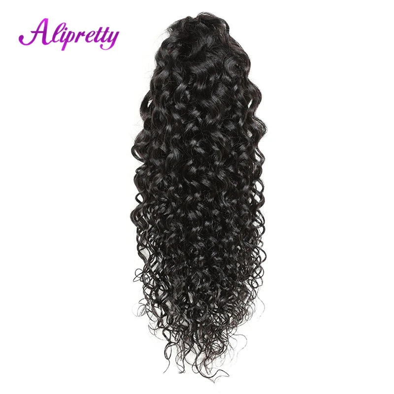 Alipretty Water Wave Paardenstaart Menselijk Haar Klauw Clip Op Paardenstaart Uitbreiding Voor Vrouwen Krullend Paardenstaart Haar Braziliaanse Haarstukken