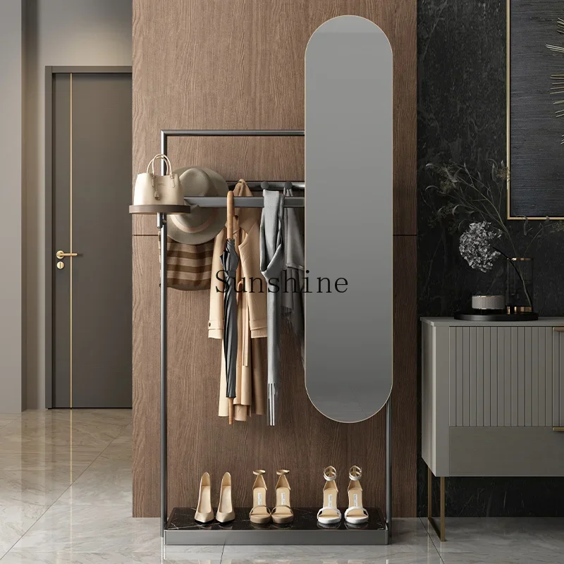 

Italian living room entrance vertical coat rack integrated floor bedroom full body hanger mirror