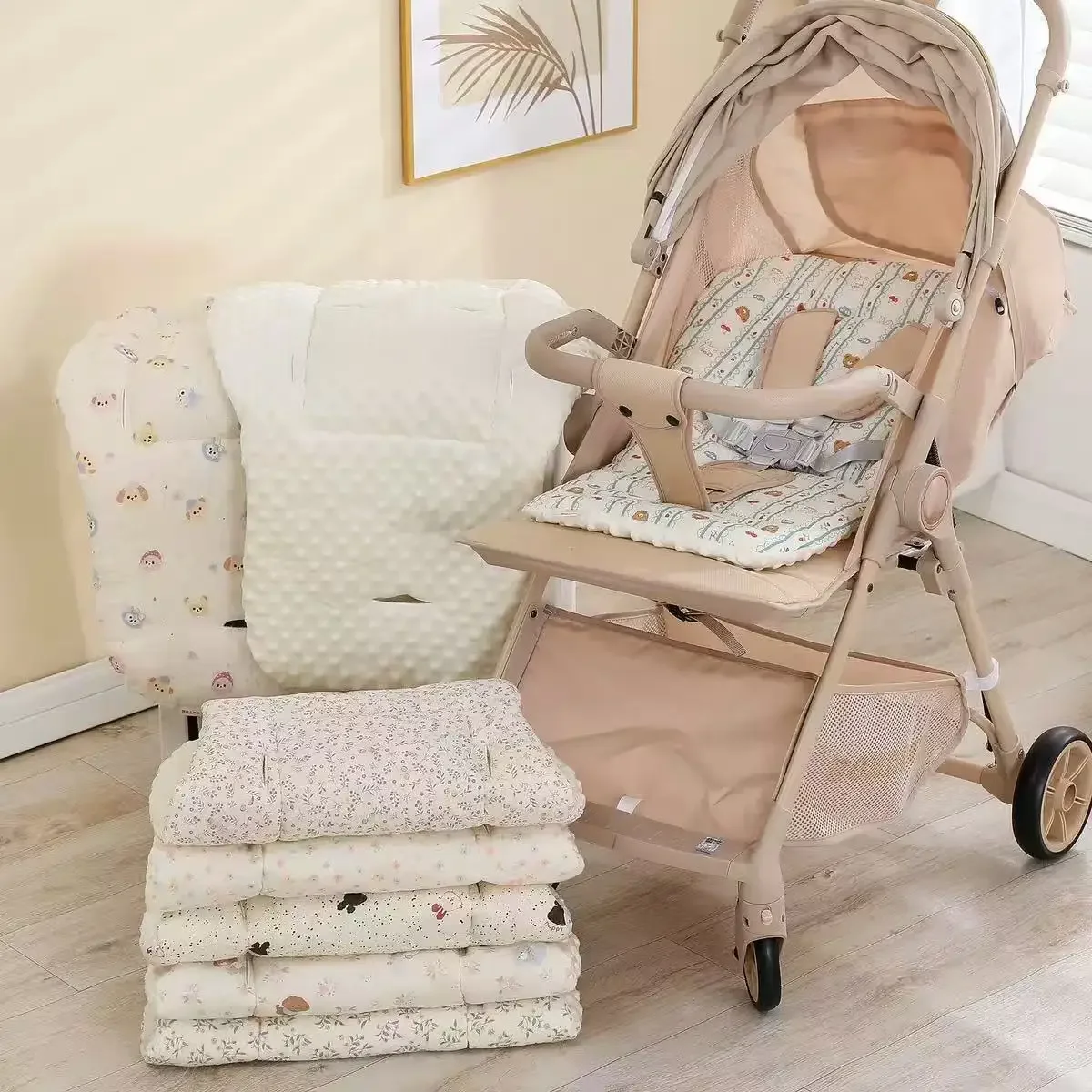 

Four Seasons General Soft Seat Cushion Child Cart Seat Mat Kids Pushchair Cushion Thickened Comfortable Cotton Baby Stroller Pad