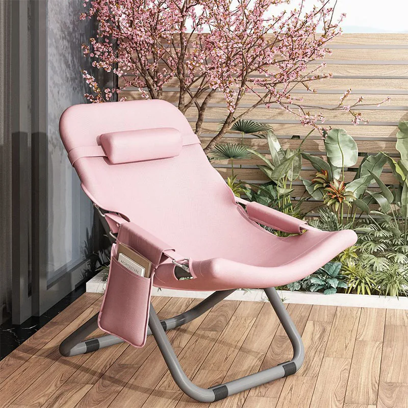 

Lunch Break Recliner Household Folding Chairs Summer Leisure Recliners Back Chair Small Portable Lazy Chair For Balcony Nap Bed