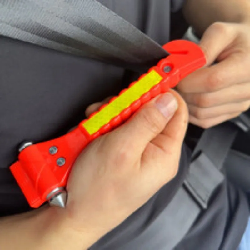 

Dual-Sided Reflective Safety Hammer​​ Multi-Function Emergency Tool for All Vehicles with Glass Breaker & Seatbelt Cutter