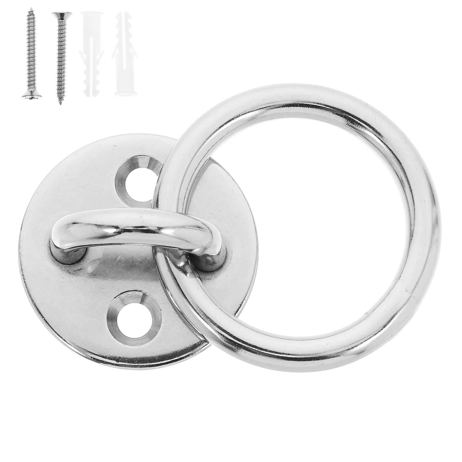 Marine Grade Stainless Steel Heavy Duty Round Door Latch Ceiling Mount for Hammocks Swings Fitness Equipment Suspension Straps
