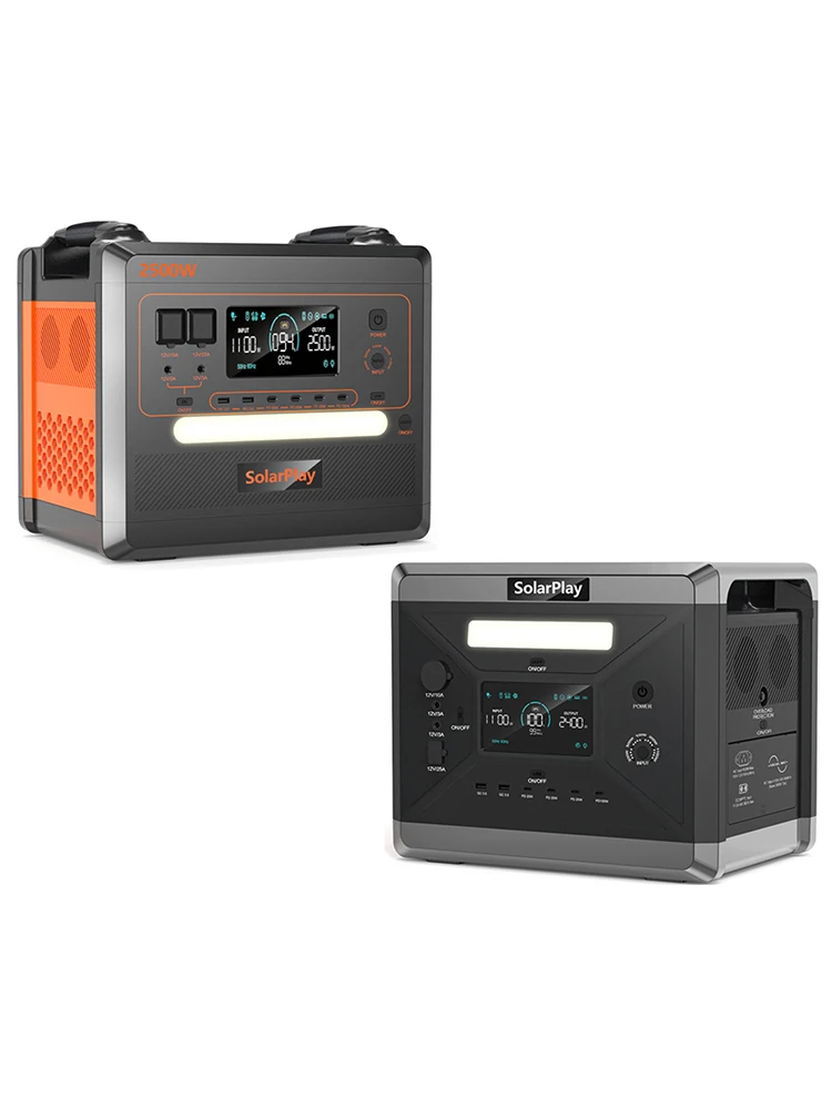 SOLARPLAY Q2501 Q2402M tragbares Kraftwerk 2160WH 2304WH LiFePO4-Batterie mit 2400W/2500W (4800W Peak) Solargenerator