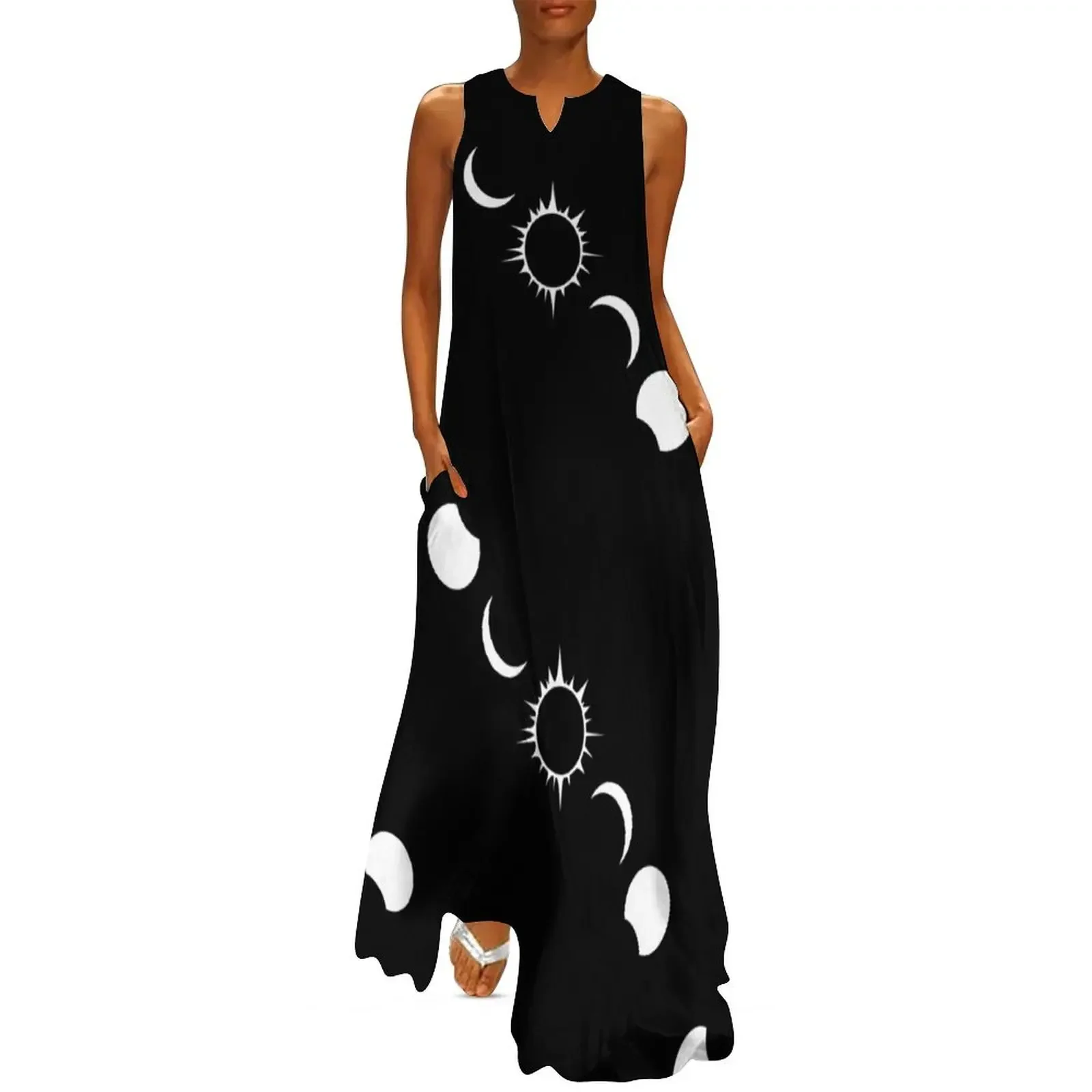 

Solar Eclipse Long Dress elegant dresses plus sizes Female clothing women evening dress Dress